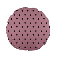 Love Black Pink Valentine Standard 15  Premium Flano Round Cushions