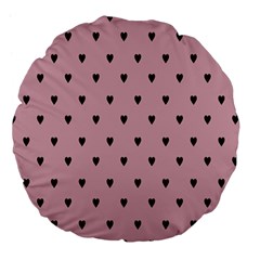 Love Black Pink Valentine Large 18  Premium Flano Round Cushions