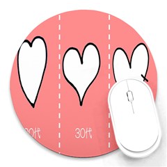 Love Heart Valentine Pink White Sexy Round Mousepads