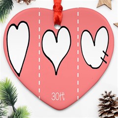 Love Heart Valentine Pink White Sexy Ornament (heart)