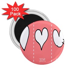 Love Heart Valentine Pink White Sexy 2 25  Magnets (100 Pack) 