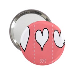 Love Heart Valentine Pink White Sexy 2 25  Handbag Mirrors