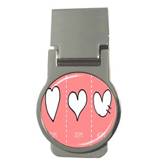 Love Heart Valentine Pink White Sexy Money Clips (round)  by Mariart