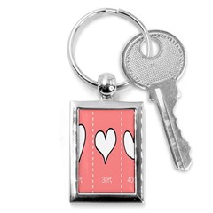 Love Heart Valentine Pink White Sexy Key Chains (rectangle)  by Mariart