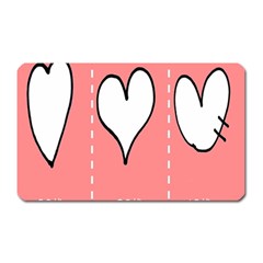 Love Heart Valentine Pink White Sexy Magnet (rectangular) by Mariart