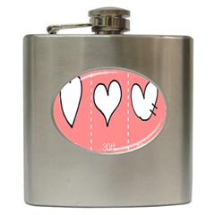 Love Heart Valentine Pink White Sexy Hip Flask (6 Oz)