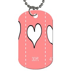 Love Heart Valentine Pink White Sexy Dog Tag (two Sides) by Mariart