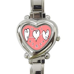 Love Heart Valentine Pink White Sexy Heart Italian Charm Watch by Mariart