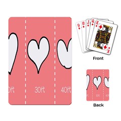 Love Heart Valentine Pink White Sexy Playing Card by Mariart