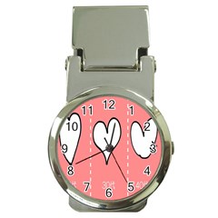 Love Heart Valentine Pink White Sexy Money Clip Watches