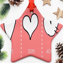 Love Heart Valentine Pink White Sexy Star Ornament (two Sides) by Mariart