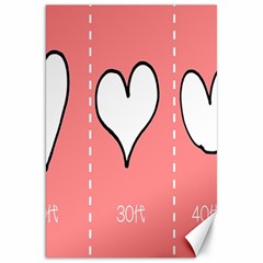 Love Heart Valentine Pink White Sexy Canvas 20  X 30  