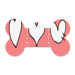 Love Heart Valentine Pink White Sexy Dog Tag Bone (one Side)