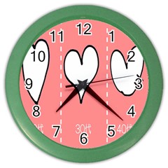 Love Heart Valentine Pink White Sexy Color Wall Clocks