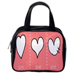 Love Heart Valentine Pink White Sexy Classic Handbags (2 Sides) Back