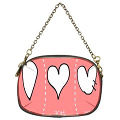 Love Heart Valentine Pink White Sexy Chain Purses (two Sides) 