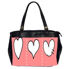 Love Heart Valentine Pink White Sexy Office Handbags (2 Sides) 