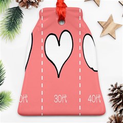 Love Heart Valentine Pink White Sexy Ornament (bell) by Mariart