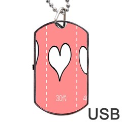 Love Heart Valentine Pink White Sexy Dog Tag Usb Flash (one Side)