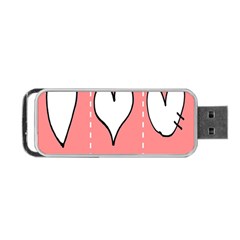 Love Heart Valentine Pink White Sexy Portable Usb Flash (one Side)