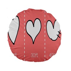 Love Heart Valentine Pink White Sexy Standard 15  Premium Round Cushions by Mariart