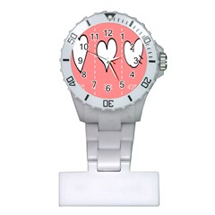 Love Heart Valentine Pink White Sexy Plastic Nurses Watch