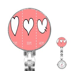 Love Heart Valentine Pink White Sexy Stainless Steel Nurses Watch