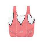 Love Heart Valentine Pink White Sexy Full Print Recycle Bags (S)  Front