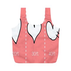 Love Heart Valentine Pink White Sexy Full Print Recycle Bags (m)  by Mariart