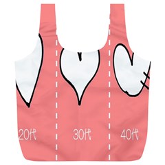 Love Heart Valentine Pink White Sexy Full Print Recycle Bags (l)  by Mariart