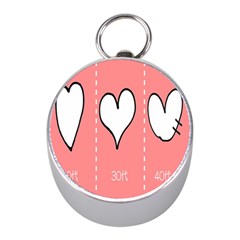 Love Heart Valentine Pink White Sexy Mini Silver Compasses by Mariart