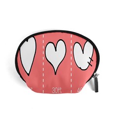 Love Heart Valentine Pink White Sexy Accessory Pouches (small) 