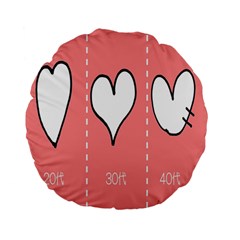 Love Heart Valentine Pink White Sexy Standard 15  Premium Flano Round Cushions