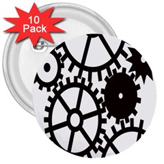 Machine Iron Maintenance 3  Buttons (10 Pack)  by Mariart