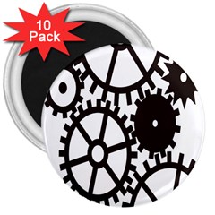 Machine Iron Maintenance 3  Magnets (10 Pack)  by Mariart