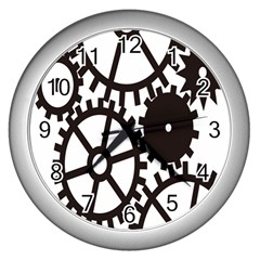 Machine Iron Maintenance Wall Clocks (silver)  by Mariart