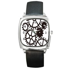 Machine Iron Maintenance Square Metal Watch by Mariart