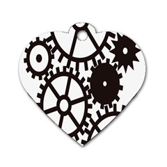 Machine Iron Maintenance Dog Tag Heart (two Sides) by Mariart