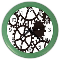 Machine Iron Maintenance Color Wall Clocks by Mariart