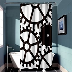 Machine Iron Maintenance Shower Curtain 36  X 72  (stall) 