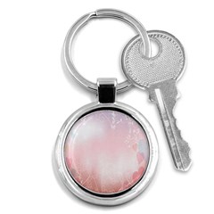 Love Heart Pink Valentine Flower Leaf Key Chains (round) 