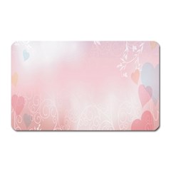 Love Heart Pink Valentine Flower Leaf Magnet (rectangular)