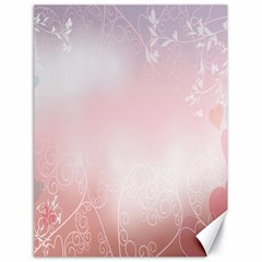 Love Heart Pink Valentine Flower Leaf Canvas 18  X 24  