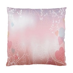 Love Heart Pink Valentine Flower Leaf Standard Cushion Case (two Sides) by Mariart