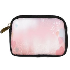 Love Heart Pink Valentine Flower Leaf Digital Camera Cases by Mariart