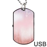 Love Heart Pink Valentine Flower Leaf Dog Tag USB Flash (One Side) Front