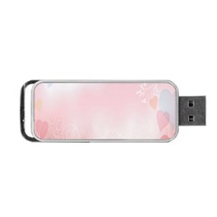 Love Heart Pink Valentine Flower Leaf Portable Usb Flash (two Sides) by Mariart