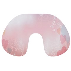 Love Heart Pink Valentine Flower Leaf Travel Neck Pillows by Mariart