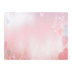 Love Heart Pink Valentine Flower Leaf Double Sided Flano Blanket (mini)  by Mariart