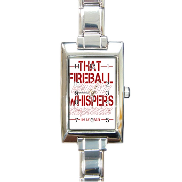 Fireball Whiskey Humor  Rectangle Italian Charm Watch